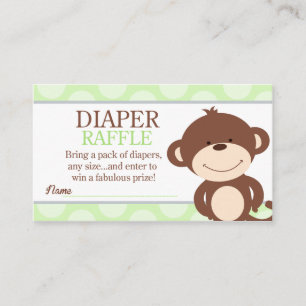 Tarjeta De Recepción Cute Monkey Boy Baby Shower Diaper Raffle