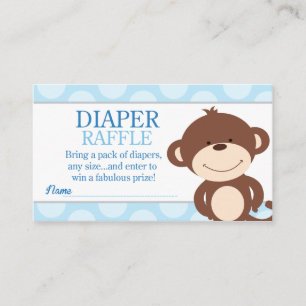 Tarjeta De Recepción Cute Monkey Boy Baby Shower Diaper Raffle