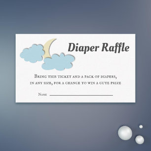 Tarjeta De Recepción Cute Moon Baby Shower Diaper Raffle