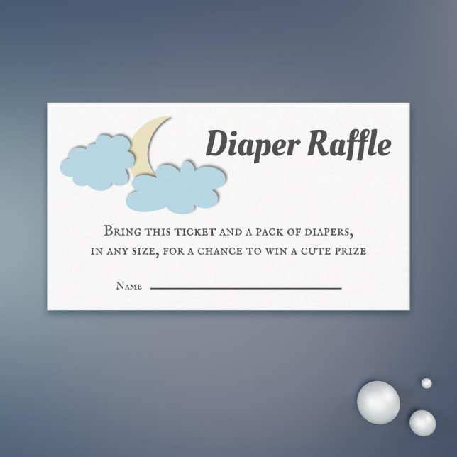 Tarjeta De Recepción Cute Moon Baby Shower Diaper Raffle (Subido por el creador)