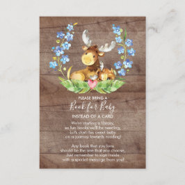 Tarjeta De Recepción Cute Moose Baby Shower Book for Baby Card