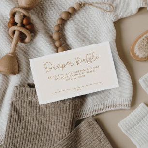 Tarjeta De Recepción Cute Neutral Diaper Raffle Baby Shower