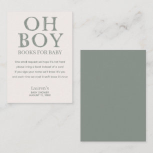 Tarjeta De Recepción Cute Oh Boy Green Dots Libros mínimos para el bebé