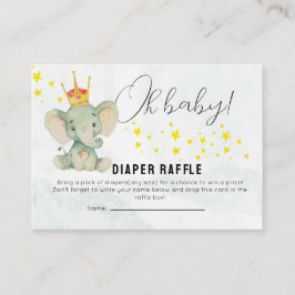 Tarjeta De Recepción Cute OhBaby Gender Neutral Elephant Diaper Raffle 