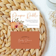 Cute Otoño Caída Calabaza Diaper Raffle Baby Showe