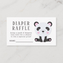 Tarjeta De Recepción Cute Panda Baby Shower Diaper Raffle
