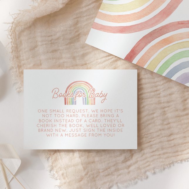 Tarjeta De Recepción Cute Pastel Acuarela Arcoiris Libros Para Bebés (Subido por el creador)