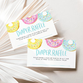 Tarjeta De Recepción Cute Pastel acuarela Donuts Diaper Raffle Game