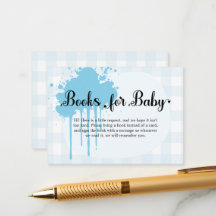 Cute Pastel Baby Blue Gingham Baby Shower