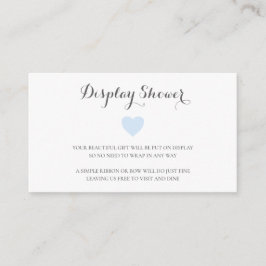 Tarjeta De Recepción Cute Pastel Blue Heart Baby Boy Display Shower