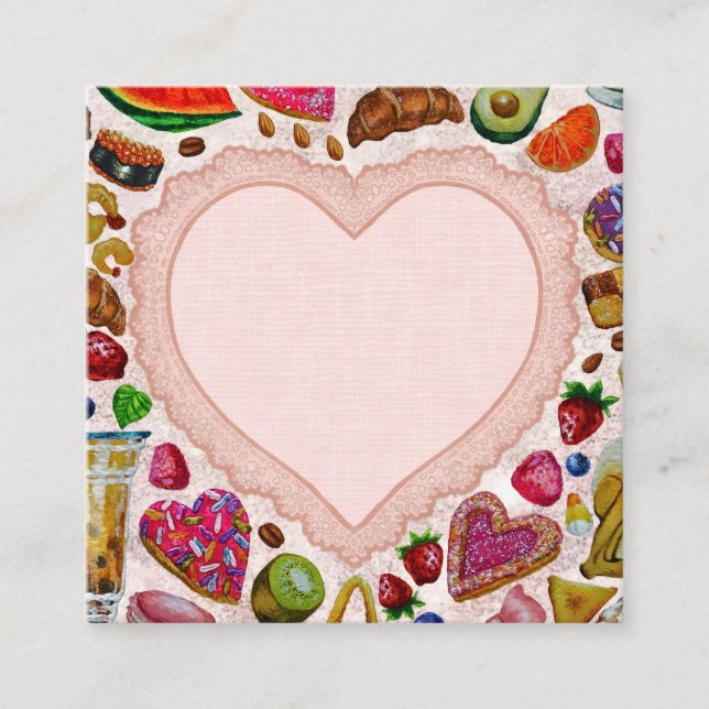 Tarjeta De Recepción Cute Pastry Confections Sweets (Anverso)