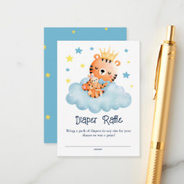 Tarjeta De Recepción Cute pequeño tigre Baby Shower Diaper Raffle