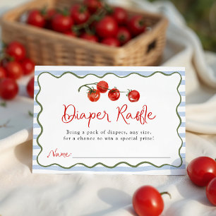 Tarjeta De Recepción Cute pequeño tomate Baby Shower Diaper Raffle