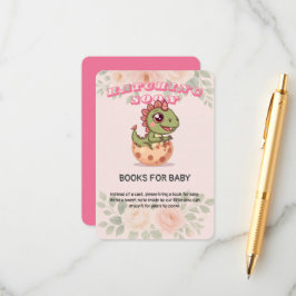 Tarjeta De Recepción Cute Pink Dino Hatching Soon