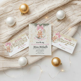 Tarjeta De Recepción Cute Pink Gingerbread Girl Books for Baby Request