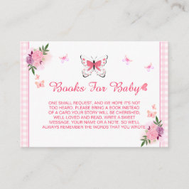 Tarjeta De Recepción Cute Pink Little Butterfly Baby's Book Request 