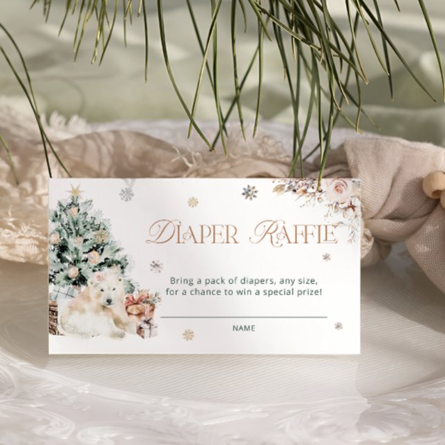 Tarjeta De Recepción Cute Polar Oso Invierno Baby Shower Diaper Raffle (Subido por el creador)