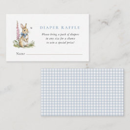 Tarjeta De Recepción Cute Rabbit Baby boy shower diaper raffle 