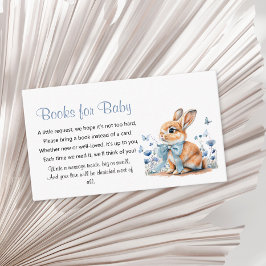 Tarjeta De Recepción Cute Rabbit Bunny Wildflower Books para el bebé