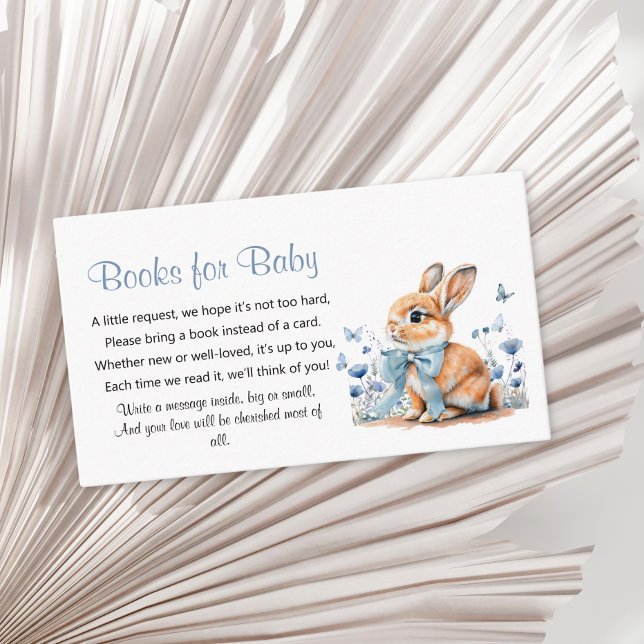 Tarjeta De Recepción Cute Rabbit Bunny Wildflower Books para el bebé (Subido por el creador)