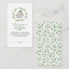 Tarjeta De Recepción Cute Raccoon Wreath Baby Shower Diaper Raffle