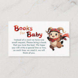 Tarjeta De Recepción Cute Ram Winter Books for Baby Card