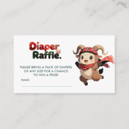 Tarjeta De Recepción Cute Ram Winter Diaper Raffle Card