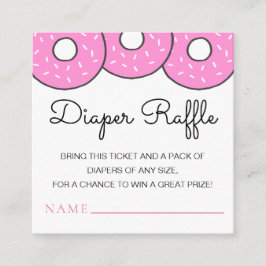 Tarjeta De Recepción Cute Rosa Donuts Baby Shower Diaper Raffle