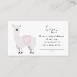Tarjeta De Recepción Cute Rosa Llama Diaper Raffle Ticket Baby Shower
