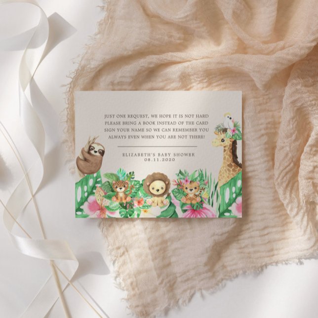 Tarjeta De Recepción Cute Safari Animals Baby Shower (Subido por el creador)