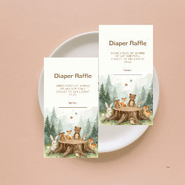 Tarjeta De Recepción Cute Safari Animals Diaper Raffle Baby Shower