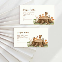 Tarjeta De Recepción Cute Safari Animals Diaper Raffle Baby Shower