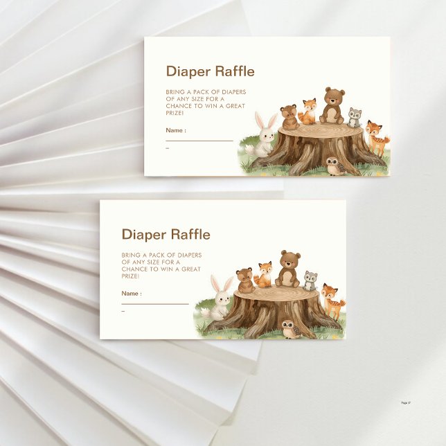 Tarjeta De Recepción Cute Safari Animals Diaper Raffle Baby Shower (Subido por el creador)