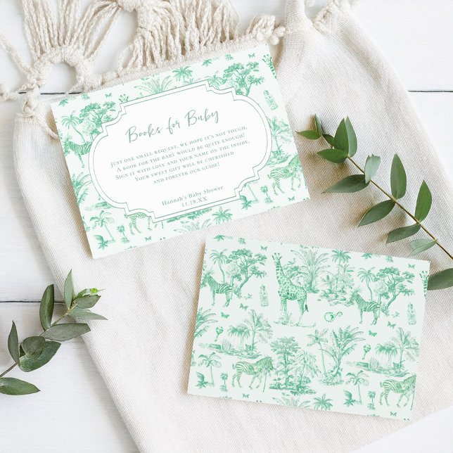 Tarjeta De Recepción Cute Safari Toile de Jouy | Solicitud de libro (Subido por el creador)
