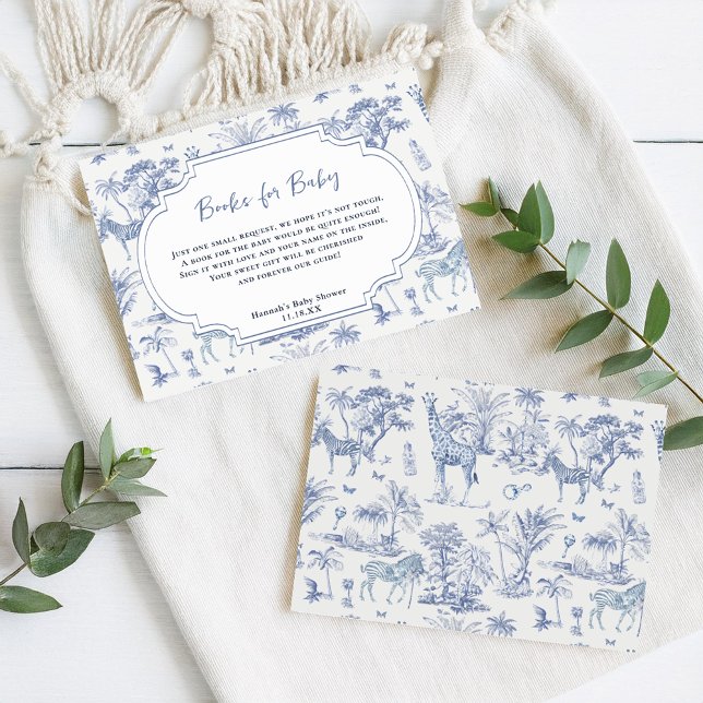 Tarjeta De Recepción Cute Safari Toile de Jouy | Solicitud de libro (Subido por el creador)