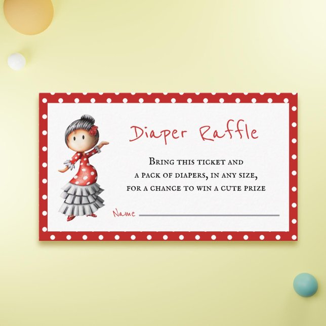Tarjeta De Recepción Cute Sevillana Baby Shower Diaper Raffle (Subido por el creador)