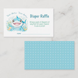 Tarjeta De Recepción Cute Shark Ocean Boy Baby Shower Diaper Raffle