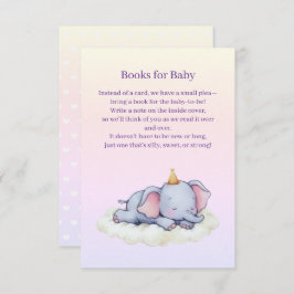 Tarjeta De Recepción Cute Sleeping Elephant Baby Shower Enclosure Card