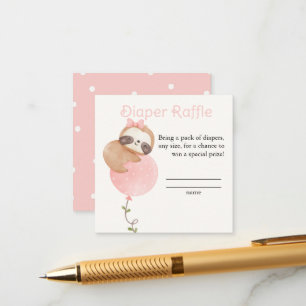 Tarjeta De Recepción Cute Slote Baby Girl Baby Shower Diaper Raffle