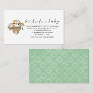 Tarjeta De Recepción Cute Sloth Greenery Watercolor Bebés