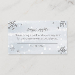 Tarjeta De Recepción Cute Snowflakes Winter Baby Shower Diaper Raffle