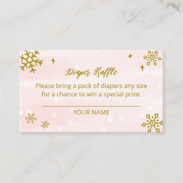 Tarjeta De Recepción Cute Snowflakes Winter Baby Shower Diaper Raffle