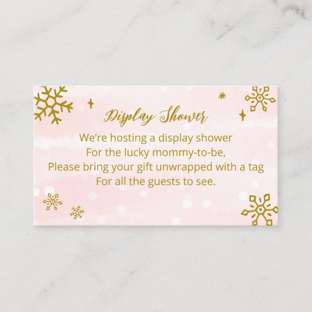 Tarjeta De Recepción Cute Snowflakes Winter Display Shower (Anverso)