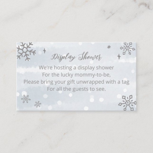 Tarjeta De Recepción Cute Snowflakes Winter Display Shower (Anverso)