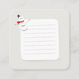 Tarjeta De Recepción Cute Snowman Button Design Holiday Enclosure Card