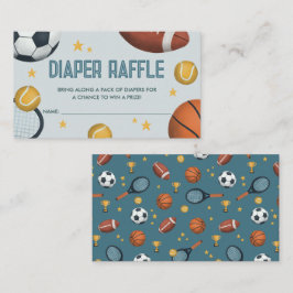 Tarjeta De Recepción Cute Sports Baby Shower Diaper Raffle