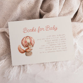 Tarjeta De Recepción Cute Squirrel Balloon Baby Shower Books