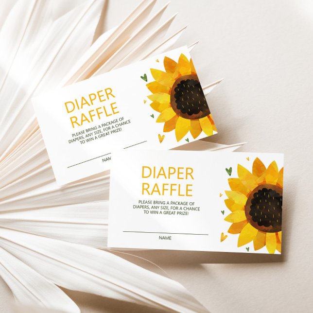 Tarjeta De Recepción Cute Sunflower Baby Shower Diaper Raffle (Subido por el creador)