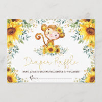 Cute Sunflower Jungle Monkey Baby Diaper Raffle