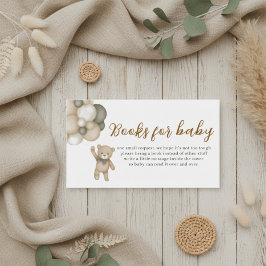 Tarjeta De Recepción Cute Teddy Balloons Books for Baby Enclosure Card